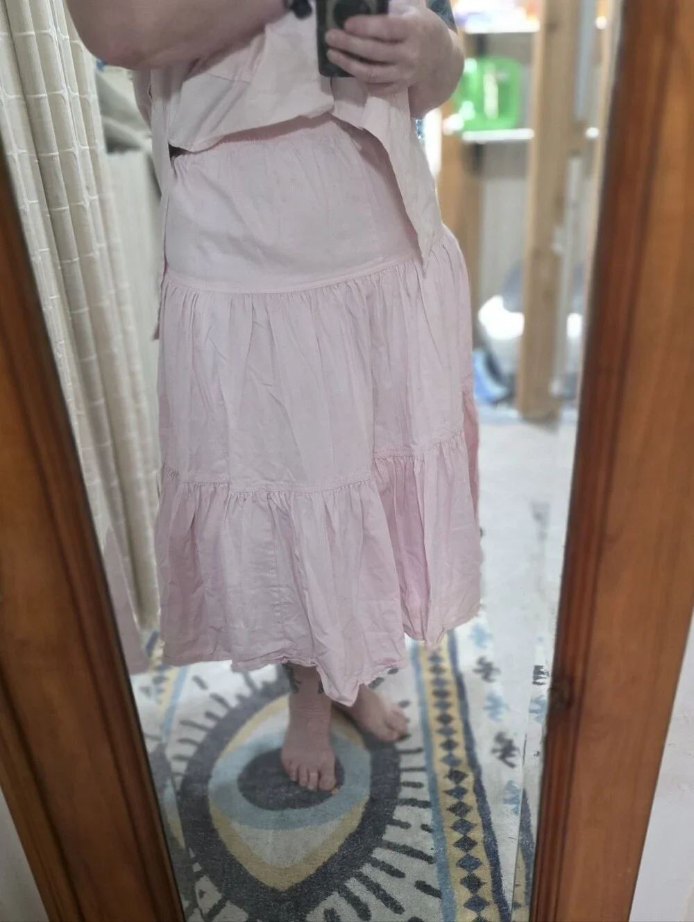 2PC Vintage light weight denium outfit. Top marked XL/ skirt marked L see below